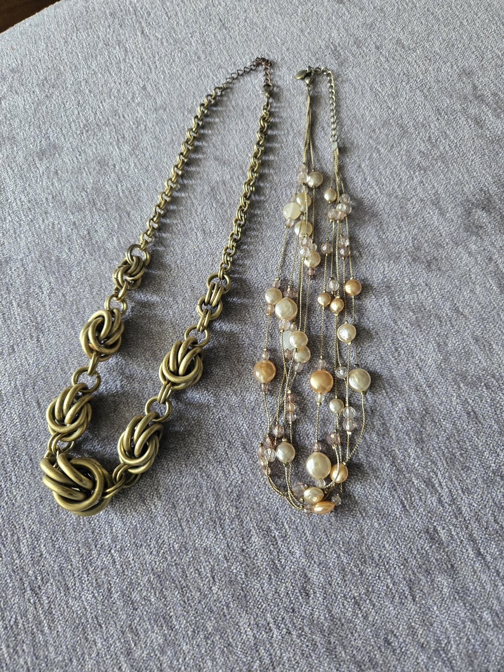 Gold-Tone Multi-Strand Pearl Bead Necklace - Women Jewelry